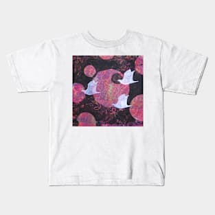 Three Cosmic Birds Monoprint Original Kids T-Shirt